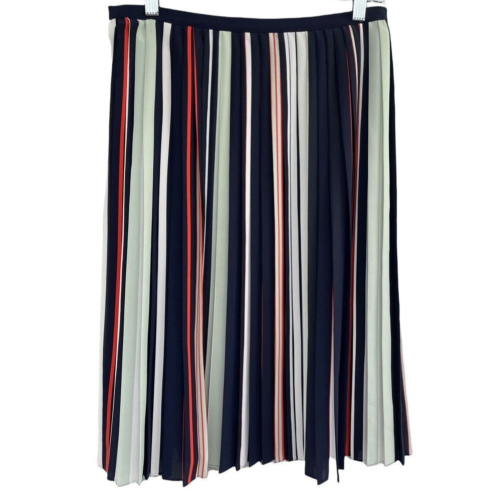 Rebecca Minkoff Madeline Pleated Skirt Striped A-Line Size 10 NWT $228